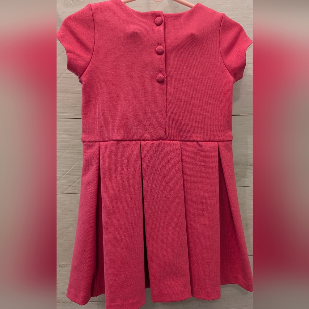 🏇🏼 Ralph Lauren Toddler Girl's Bright Pink Pleated Dress; Size: 18 Months - Picture 2 of 5